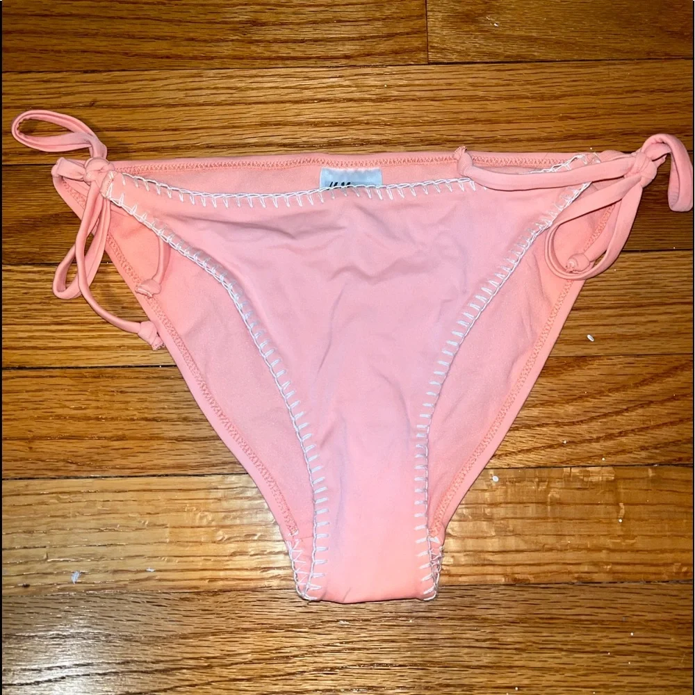 pink tie front bikini bottoms - Picture 1 of 2